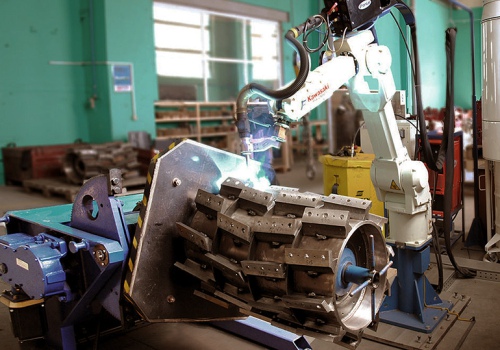 Būgno ritės suvirinimo robotas