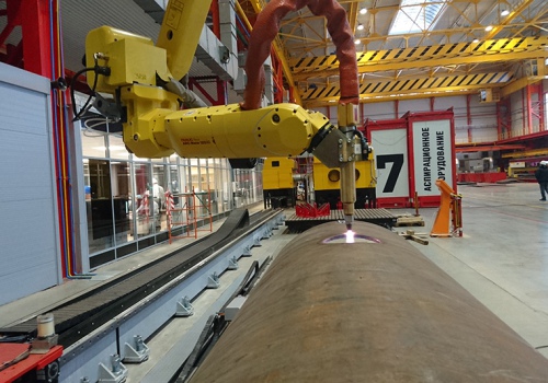 Didelių gabaritų vamzdžių dujinio pjovimo robotas