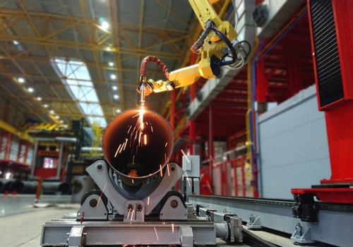 Didelių gabaritų vamzdžių dujinio pjovimo robotas