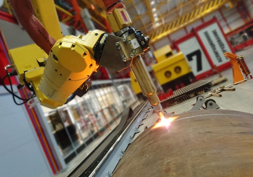 Didelių gabaritų vamzdžių dujinio pjovimo robotas