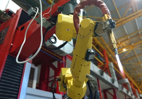 Didelių gabaritų vamzdžių dujinio pjovimo robotas