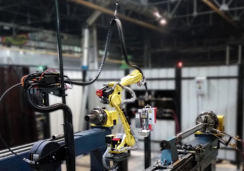 Strypų suvirinimo su kaitinimu robotas