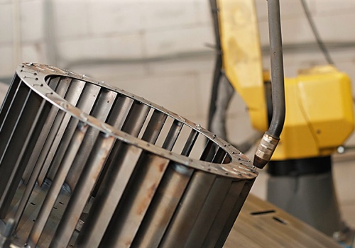 Ventiliatorių korpusų suvirinimo robotas