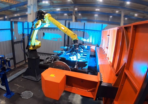 Ritinėlių atramų suvirinimo robotas