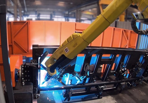 Ritinėlių atramų suvirinimo robotas