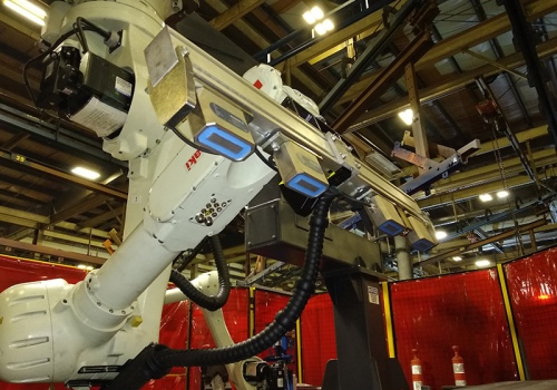 Stelažų surinkimo ir suvirinimo robotai