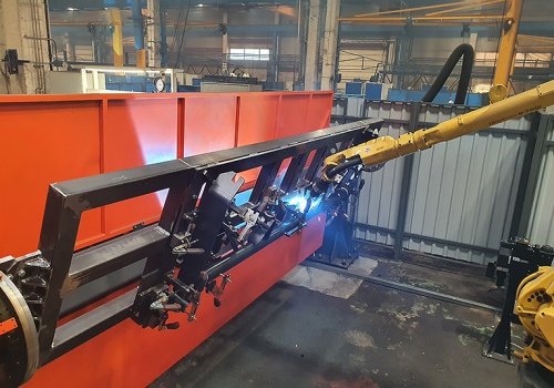 Ritinėlių atramų suvirinimo robotas