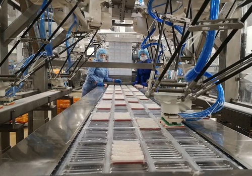 Krabų lazdelių išdėliojimo robotai