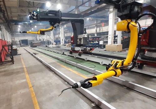 Didelių gabaritų konstrukcijų suvirinimo robotas