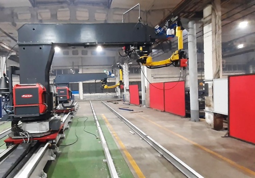 Didelių gabaritų konstrukcijų suvirinimo robotas