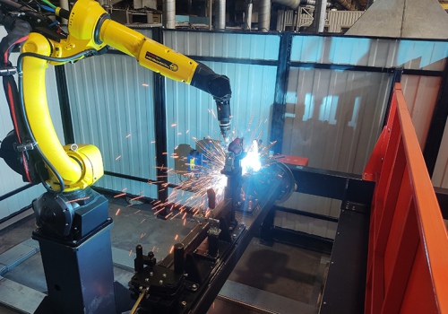 Grūdų sėjamosios vilkties suvirinimo robotas