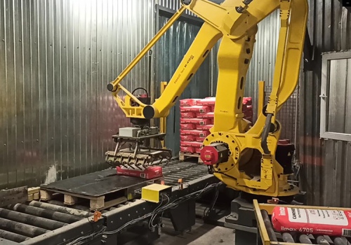 Sausų mišinių paletavimo robotas