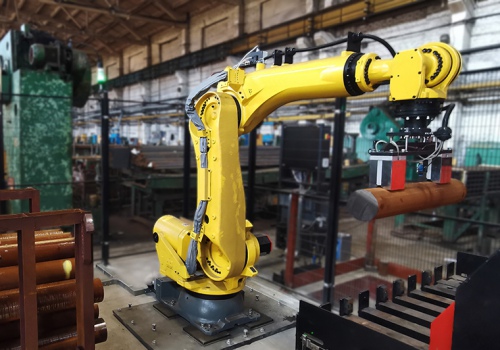 Srieginių staklių iškrovimo robotas