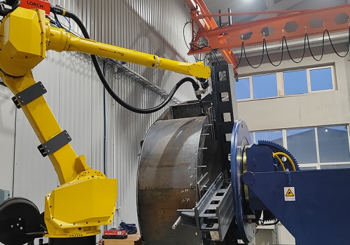 Ventiliatorių korpusų suvirinimo robotas