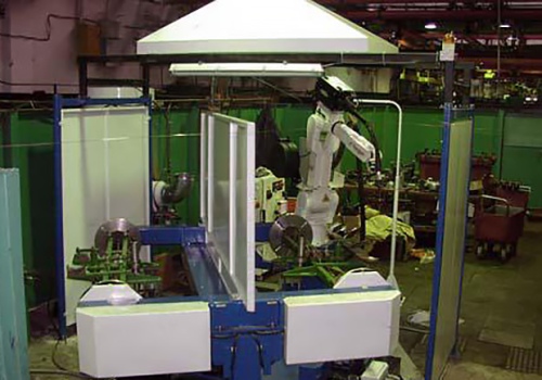 Traktorių traukių suvirinimo robotas