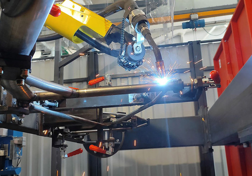 Dviračių rėmų suvirinimo robotas