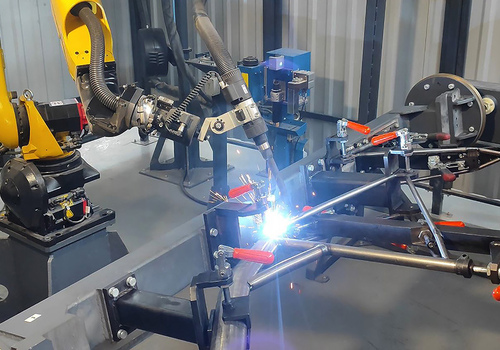 Dviračių rėmų suvirinimo robotas