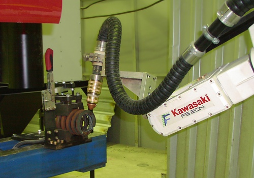 Spyruoklių galų plazminio pjovimo robotas