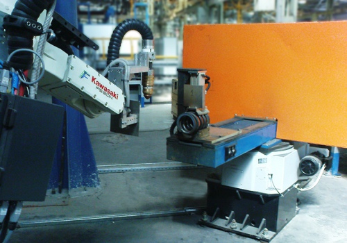 Spyruoklių pjovimo robotas