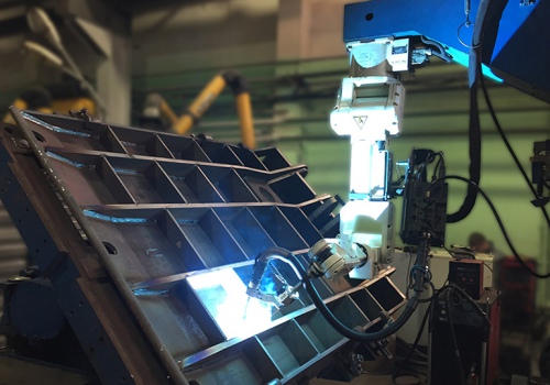 Šachtų tvirtinimo suvirinimo robotas